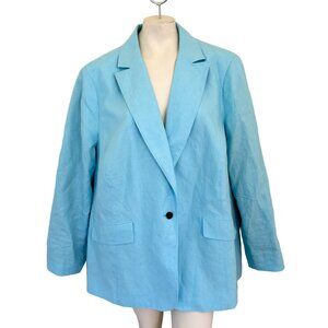 TALBOTS Classic Linen Blazer in Sky Blue SZ 20